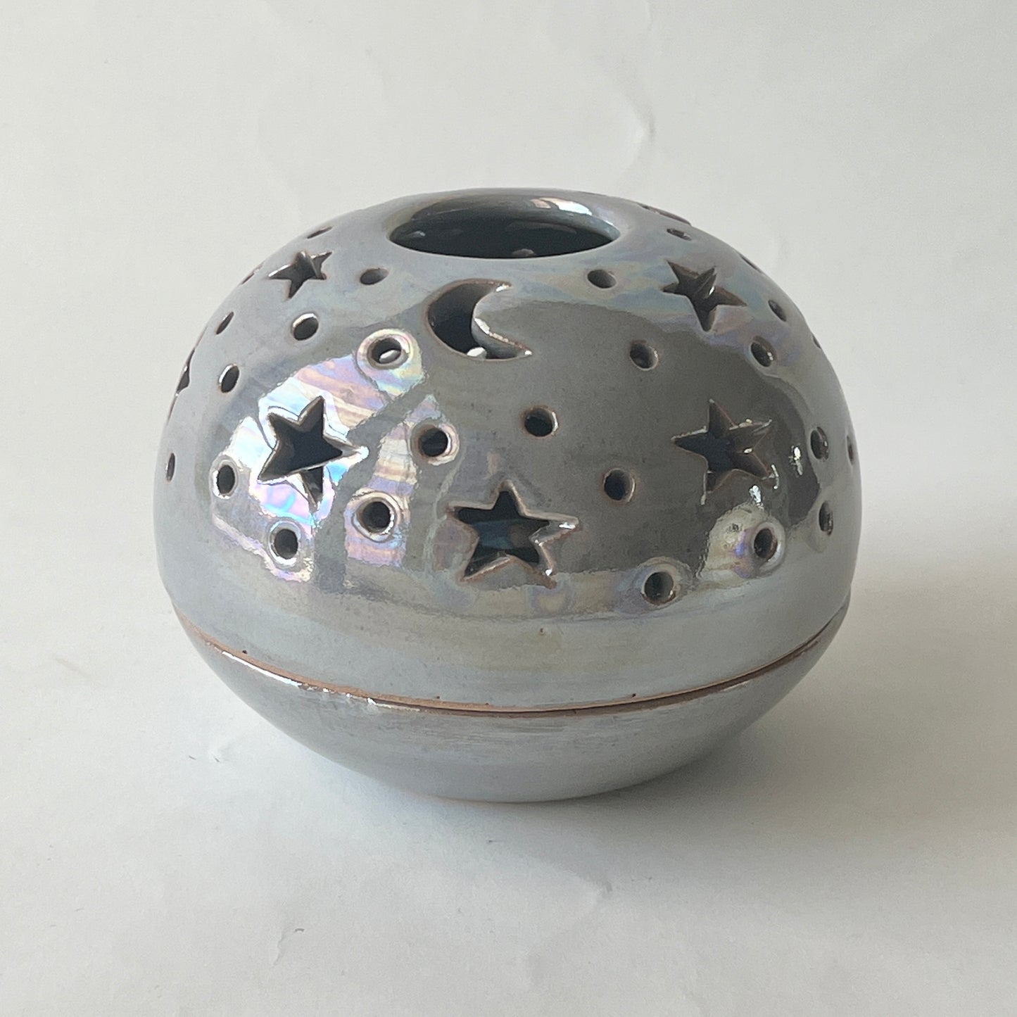 Stars in The Sky Candle Holder - Grey Iridescent