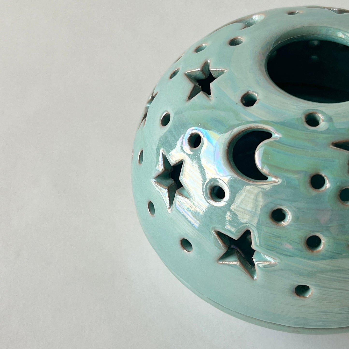 Stars in The Sky Candle Holder - Turquoise Iridescent