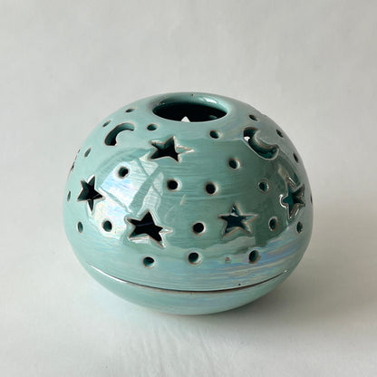 Stars in The Sky Candle Holder - Turquoise Iridescent