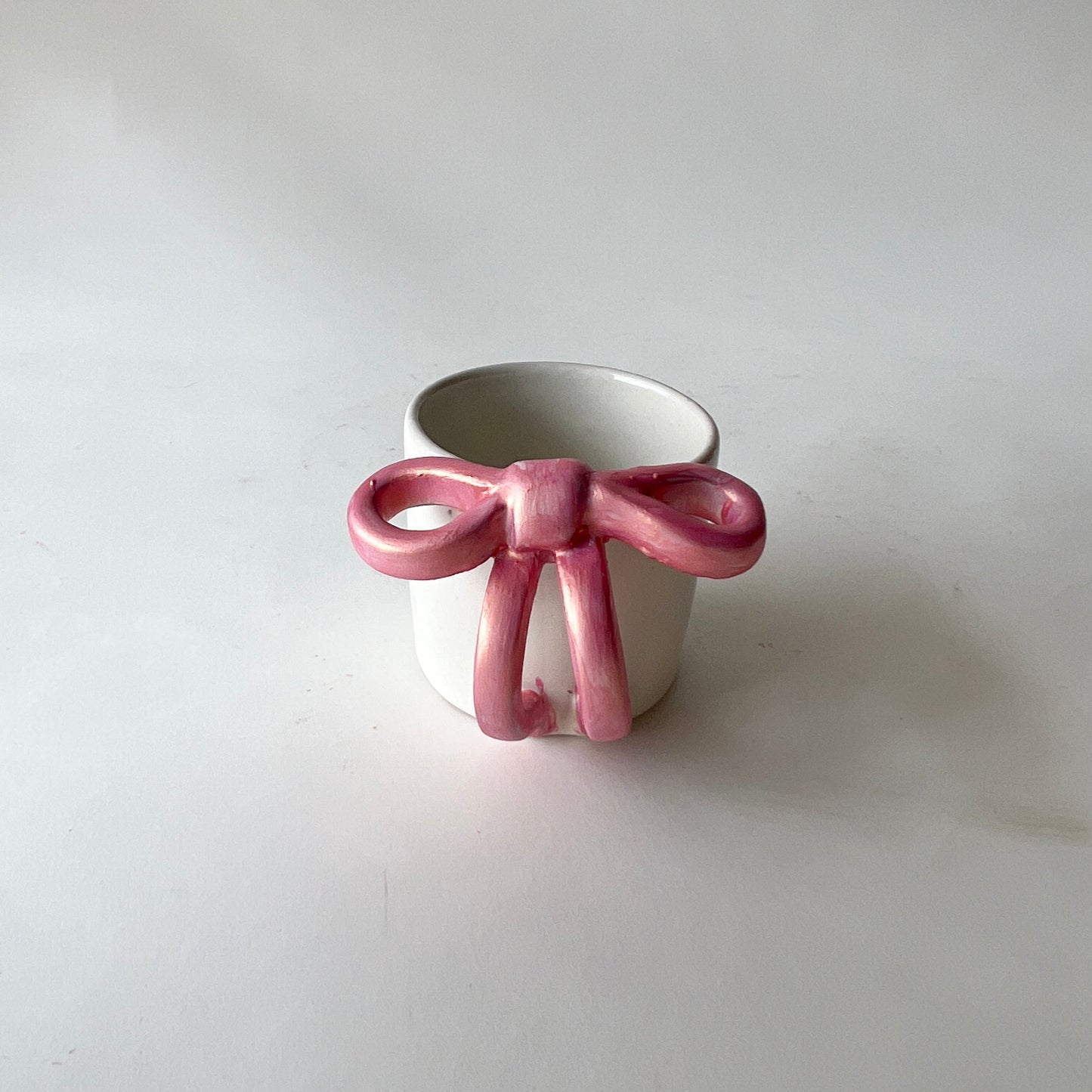 Bowtiful Mug 🎀– Handmade Pottery Mug with a Blush Pink Sculpted Bow