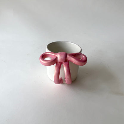 Bowtiful Mug 🎀– Handmade Pottery Mug with a Blush Pink Sculpted Bow