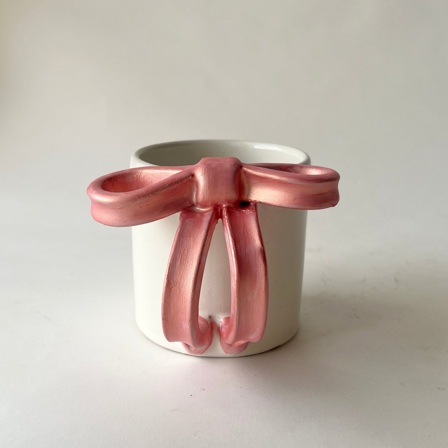 Bowtiful Mug 🎀– Handmade Pottery Mug with a Blush Pink Sculpted Bow