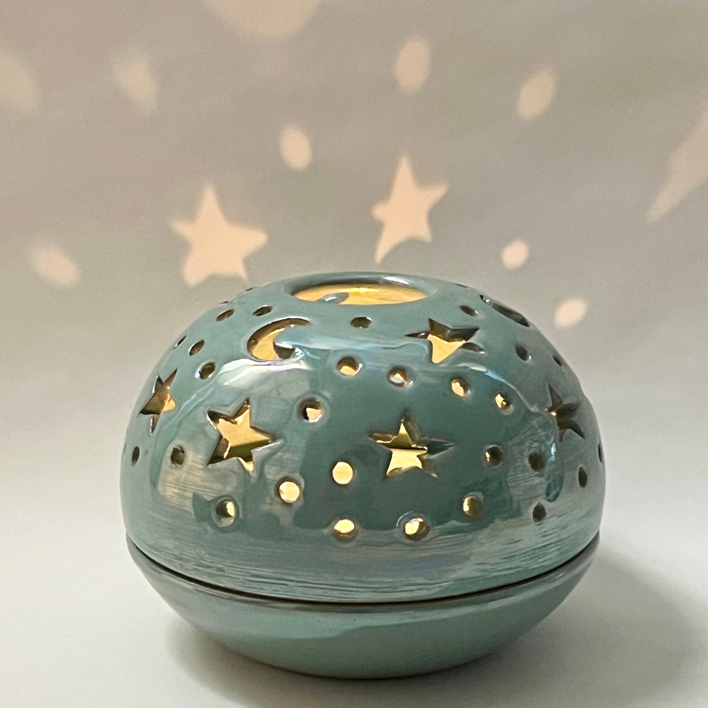 Stars in The Sky Candle Holder - Turquoise Iridescent