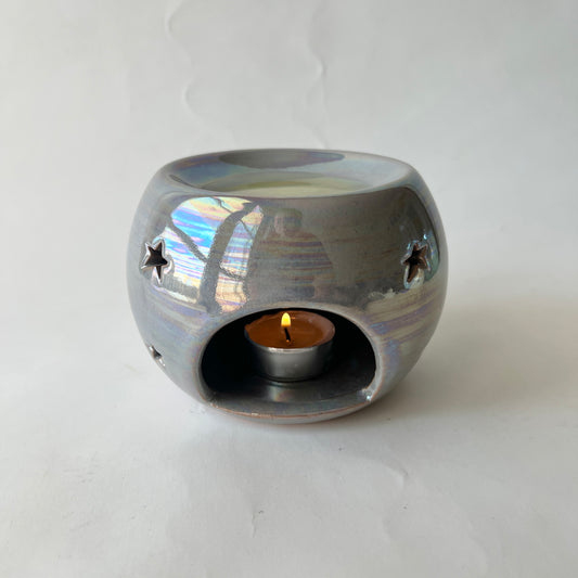 Handmade Pottery Oil Burner - Grey