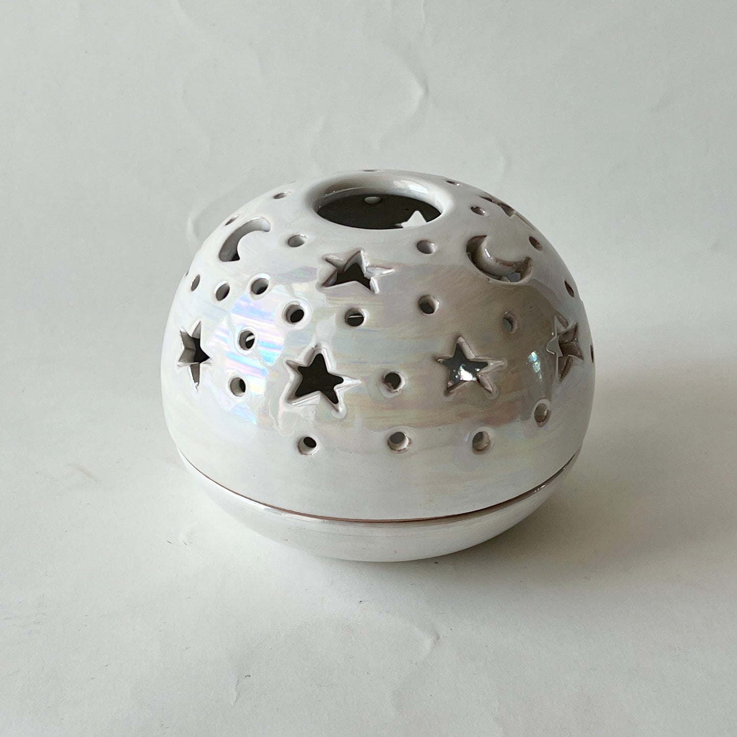 Stars in The Sky Candle Holder - White Iridescent