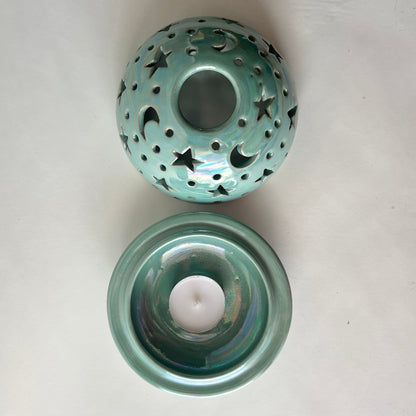 Stars in The Sky Candle Holder - Turquoise Iridescent