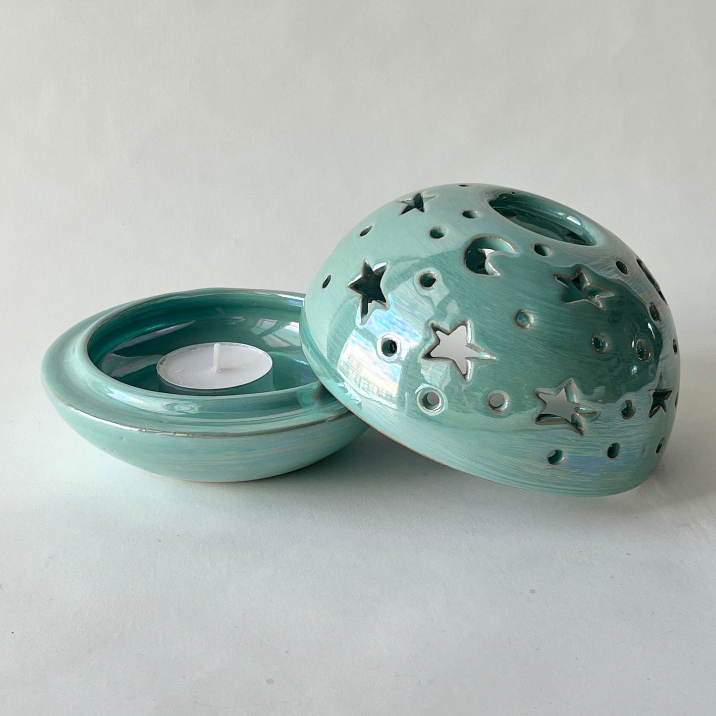 Stars in The Sky Candle Holder - Turquoise Iridescent