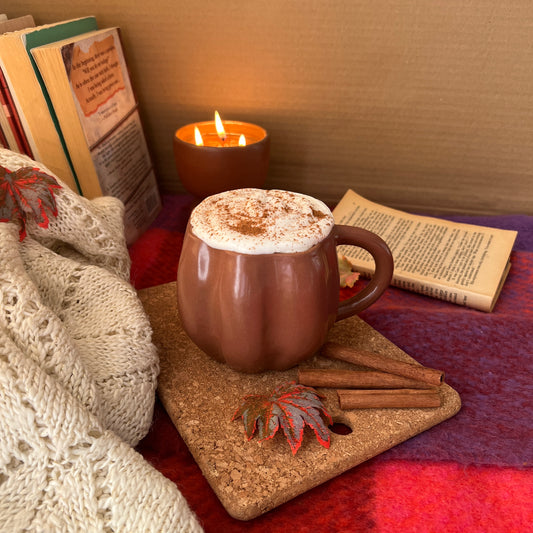 Pumpkin Pottery Mug - Chocolate