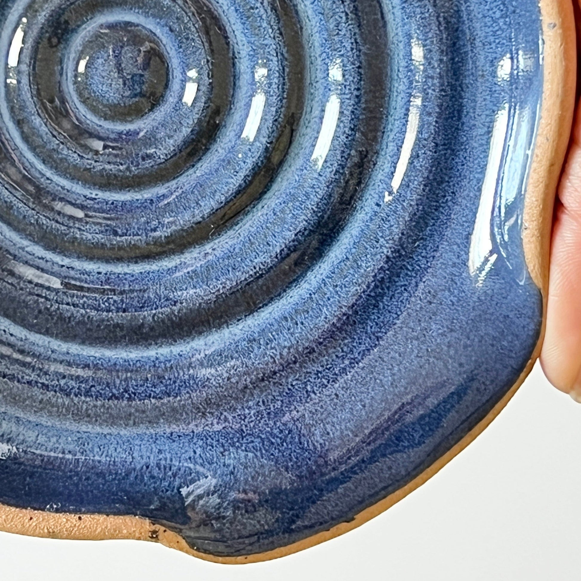 Blue Handmade Pottery Spoon rest