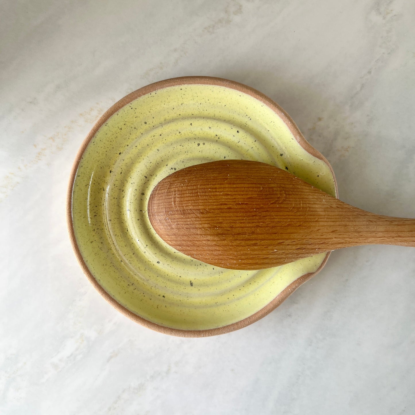 Yellow Handmade Pottery Spoon rest