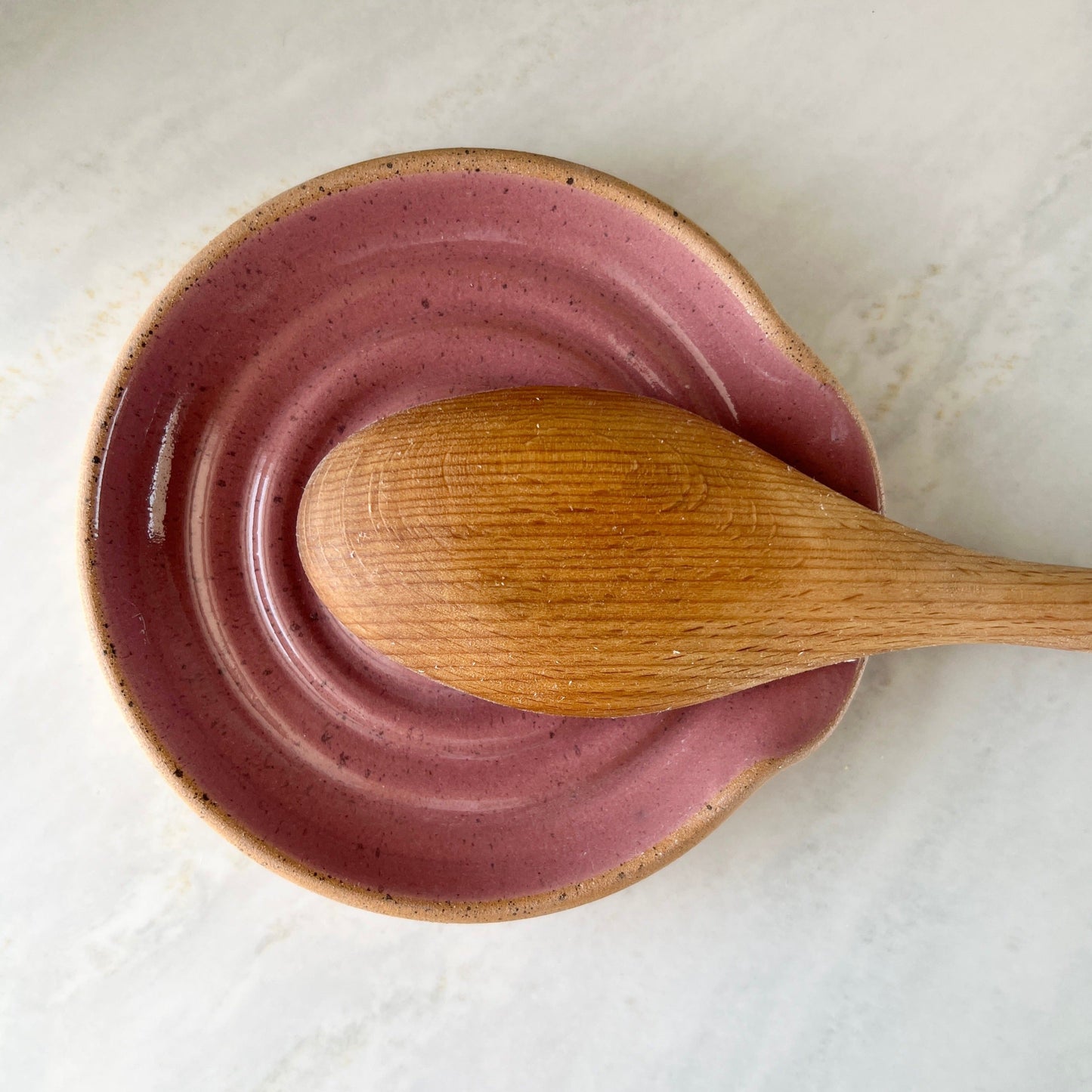 Mauve Handmade Pottery Spoon rest