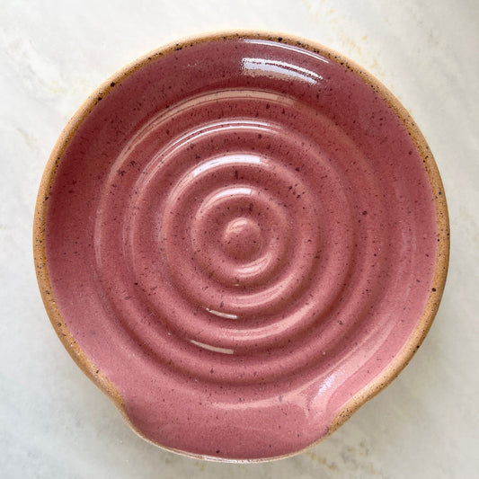 Mauve Handmade Pottery Spoon rest