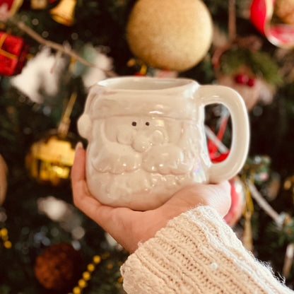 White Santa Christmas Mug