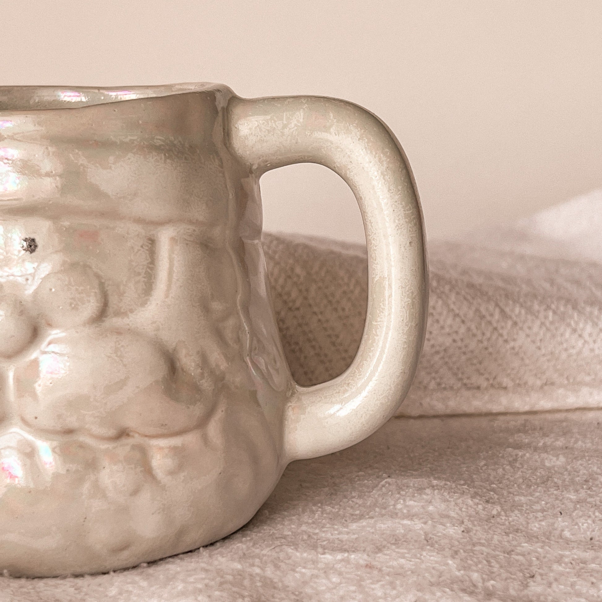 White Santa Christmas Mug Handle